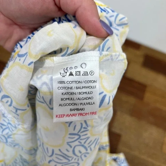 Derek Rose London Womens Pajama Set Small NWT Cotton Tank Floral Blue Yellow - Picture 11 of 13